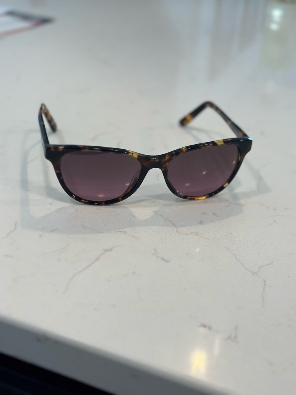 Costa Tortoise Cat-Eye Sunglasses with pink/brown lenses